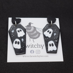 Painted Ghost Coffins Dangles